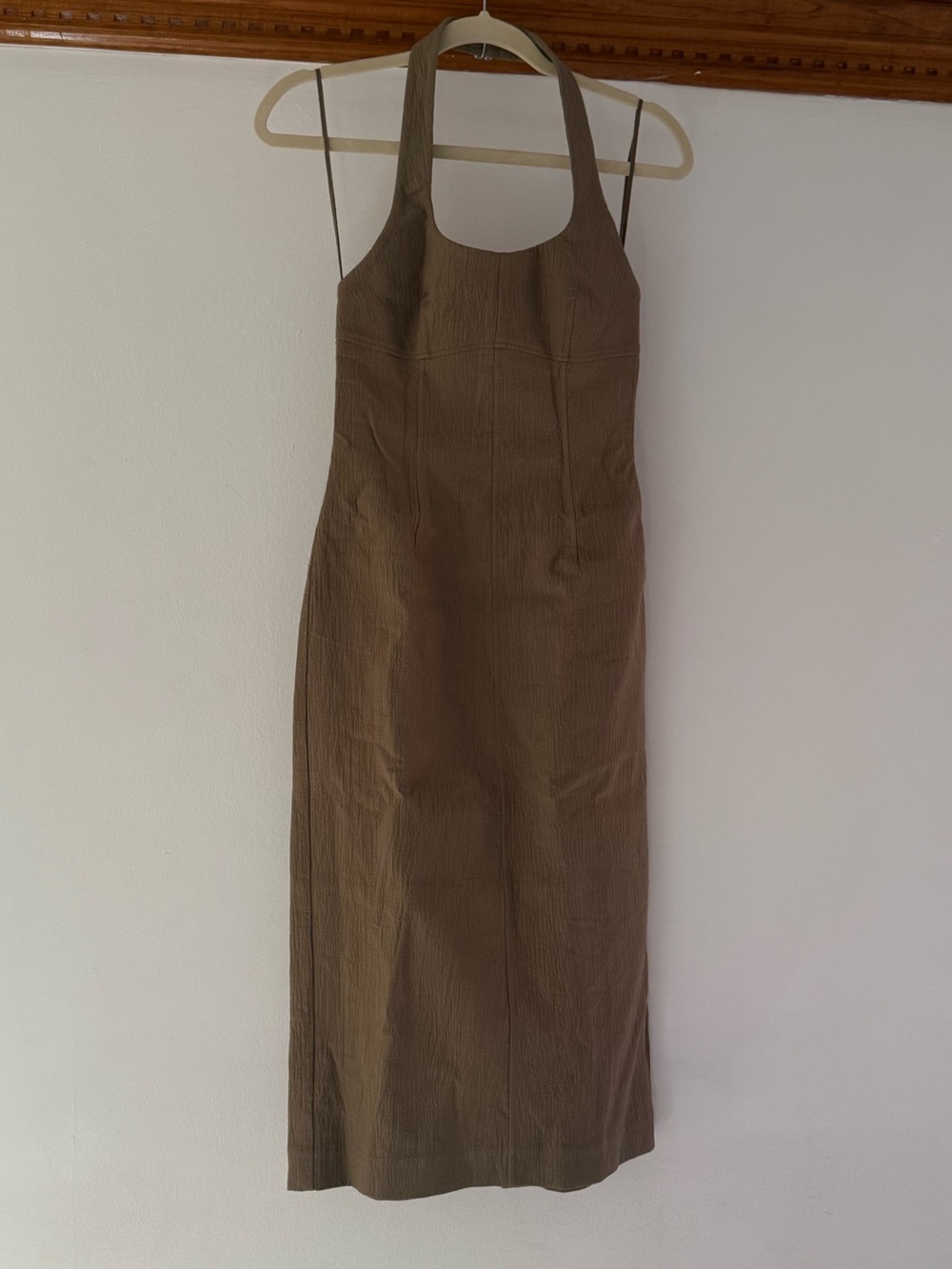 & Other Stories Taupe Halter Midi Dress - Picture 2 of 10